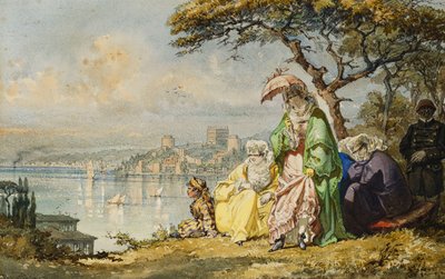ルメリ・ヒサー・ビヨンド、1873年のボスポラスの女性 作： Amadeo Preziosi