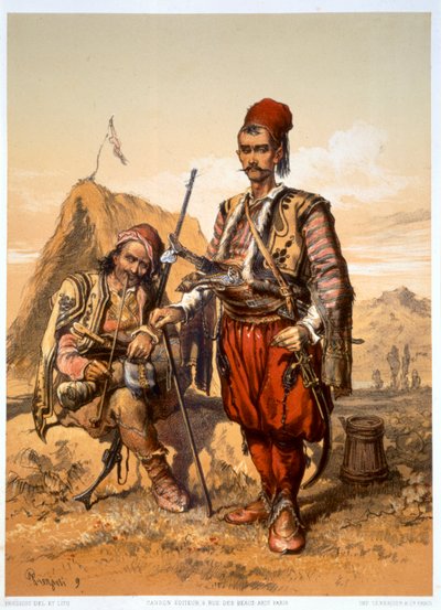 オスマン軍のトルコ歩兵、1857年 作： Amadeo Preziosi