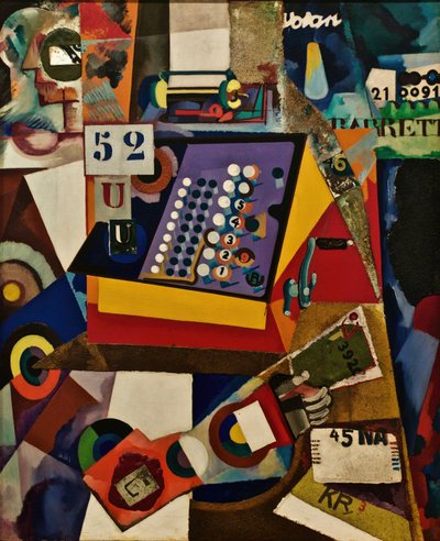 レジ、1917年頃（キャンバスに油彩とコラージュ） 作： Amadeu de Souza Cardoso
