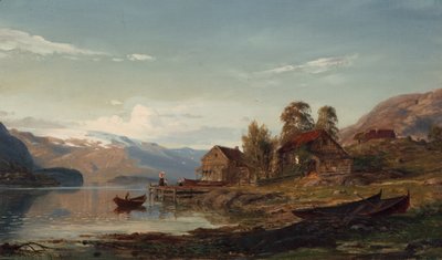 フィヨルドのほとり 作： Amaldus Nielsen