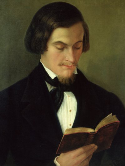 詩人ハインリッヒハイネの肖像（1797-1856）1842 作： Amalia Keller