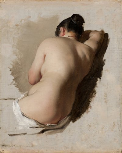 裸体の研究、1850年頃（キャンバスに油彩） 作： Amalia Lindegren