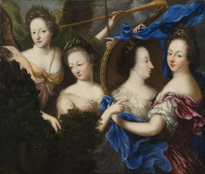 ウルリカ・エレオノーラ・ザ・エルダーの自画像と横顔のアレゴリー 作： Amalia Wilhelmina von Konigsmarck