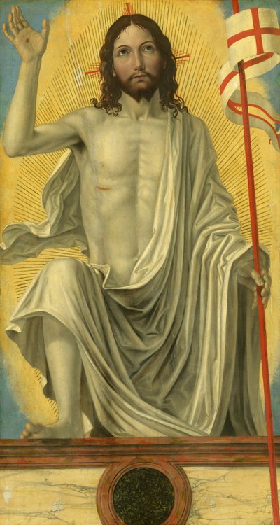 墓からよみがえったキリスト、c。 1490年。 作： Ambrogio Bergognone
