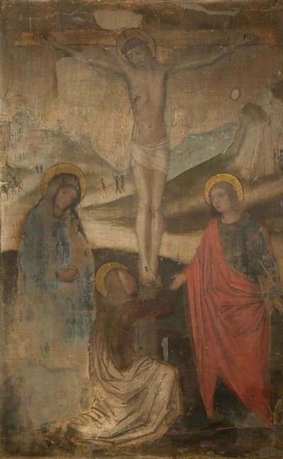 処女、聖ヨハネ、マグダレンとのはりつけ、1470-1523。 作： Ambrogio Bergognone
