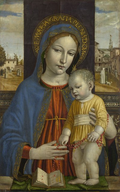 聖母子、c。 1490 作： Ambrogio Bergognone