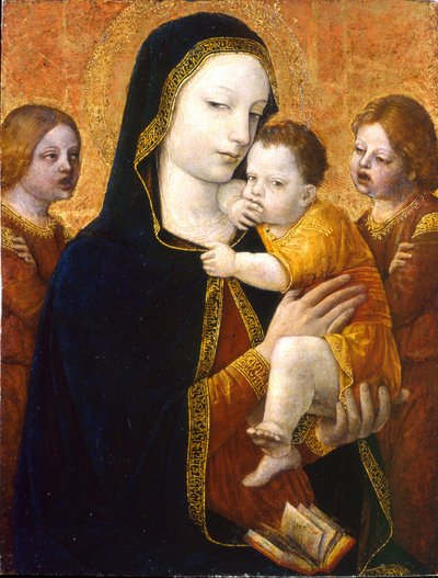 2人の天使の聖母子、1485年頃 作： Ambrogio Bergognone