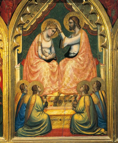 聖母の戴冠式」（パネルにテンペラ） 作： Ambrogio Bondone (workshop) Giotto