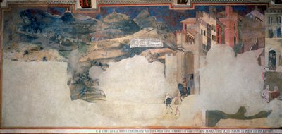 悪政の寓意」（シエナ、プッブリコ宮殿の「顔の間」より 作： Ambrogio Lorenzetti