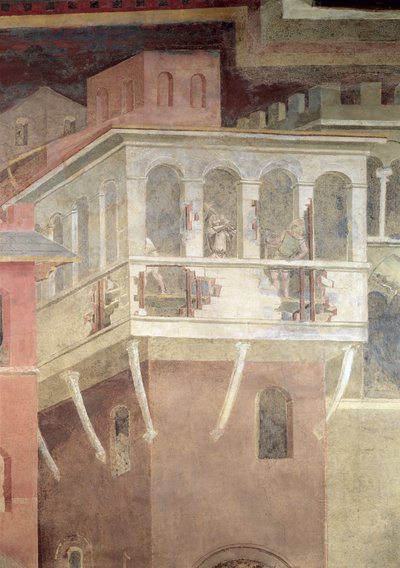 悪い政府の寓意、家の取り壊しの詳細 作： Ambrogio Lorenzetti