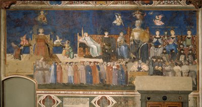 善政の寓話フレスコ画の循環善悪の寓話、1338-1339 作： Ambrogio Lorenzetti