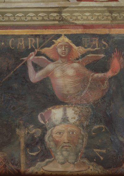善政の寓意、慈善の詳細および善政の首長、1338-40 作： Ambrogio Lorenzetti