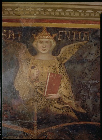 善政の寓意、知恵の詳細、1338-40 作： Ambrogio Lorenzetti