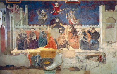 悪政の寓意、善政と悪政の寓意とその町や田舎への影響より詳細 作： Ambrogio Lorenzetti