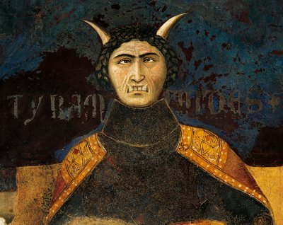 悪い政府、専制政治の寓話、詳細 from Allegory and effects of good and bad government in town and country 作： Ambrogio Lorenzetti