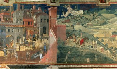 善き政府の影響、c.1338 作： Ambrogio Lorenzetti