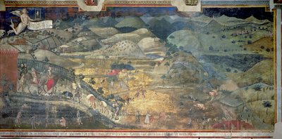 田舎の善き政府の影響、1388-40 作： Ambrogio Lorenzetti