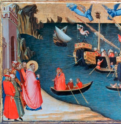 聖ニコラスは飢饉、c1327-1332からミラを救います 作： Ambrogio Lorenzetti