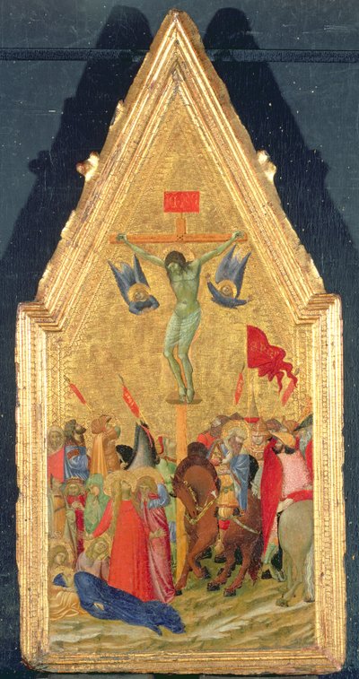 はりつけ、c.1348-49（パネル上のテンペラと金箔） 作： Ambrogio Lorenzetti