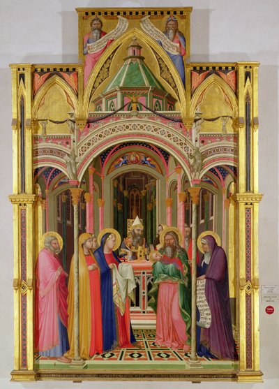 寺院でのプレゼンテーション、1342年（パネル上のテンペラ） 作： Ambrogio Lorenzetti