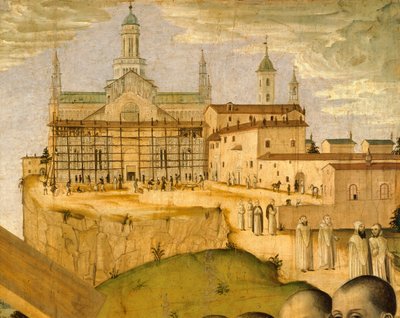 ベルゴニョーネ (1453-1523 年頃) として知られる Ambrogio da Fossano による Certosa di Pavia の建設、イタリア 15 世紀、詳細 作： Ambrogio da Fossano (c.1460 1523)