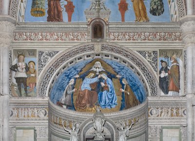 フランチェスコとルドヴィコスフォルツァの間の聖母マリアと神と聖霊との戴冠式、1500〜1522年 作： Ambrogio da Fossano