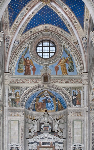 フランチェスコとルドヴィコスフォルツァの間の聖母マリアと神と聖霊との戴冠式、1500〜1522年 作： Ambrogio da Fossano