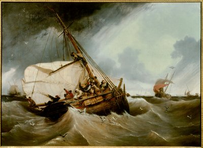 タラを釣る様子 アンブロワーズ・ルイ・ガルネレイ（1783-1857）の絵画 1832年 Sun.1,26x1,75 m ルーアン、ミュゼ・デ・ボザール 作： Ambroise Louis Garneray