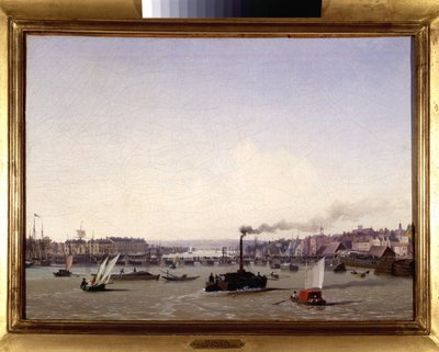 ルーアン港」 ルイ・ガルネレイ作 1820年頃 油彩・カンヴァス 高さ0.330 長さ0.460CCIP Coll. 作： Ambroise Louis Garneray