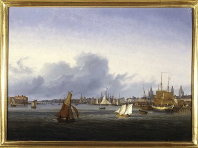 ルイ・ガルネレイ作「カレー港」、1820年頃、油彩・キャンバス、高さ0.330、奥行き0.460。CCIP Coll. 作： Ambroise Louis Garneray