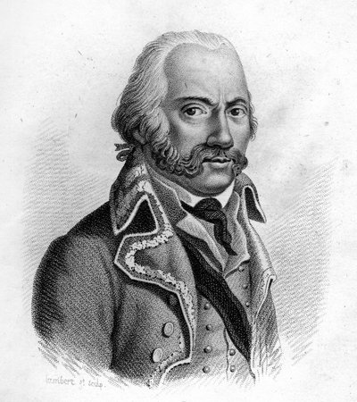 アダム・フィリップ（カスティーヌ伯爵）フランスの将軍（1740年～1793年）-「フランスの勝利と征服に続く将軍たちの肖像」にて。1818年にAmbroise Tardieuが描いたもの。Stellaコレクション。 作： Ambroise Tardieu