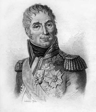 André Masséna (1758-1817), フランスの元帥、リヴォリ公爵.In "Portraits of the French generals following the victories and conquests of the French.1818年にAmbroise Tardieuが彫刻したもの。"ステラコレクション。 作： Ambroise Tardieu