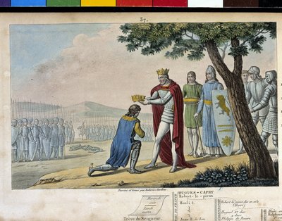 アンリ1世（1008年〜1060年）、カペティア王朝。弟のロベール・ル・ヴューに勝ったが、1016年に弟を許してブルゴーニュ公国を与えた - 1825年にAmbroise Tardieuがデザイン・彫刻した。 作： Ambroise Tardieu