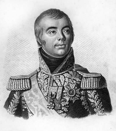 ジャック・アレクサンドル・マクドナルド（1765-1840）、フランスの元帥。"Portraits of the French generals following the victories and conquests of the French "より。1818年にAmbroise Tardieuが彫ったもの。ステラコレクション。 作： Ambroise Tardieu