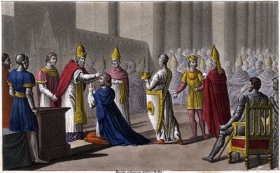 ルイ2世は、879年にジョン8世によってトロワ公会議で2回目の聖別を受けた。1825年にAmbroise Tardieuがデザイン、彫刻したものです。 作： Ambroise Tardieu