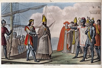 カロリング朝のアウトレメル（海外、海外）のルイ4世（921〜954年）。サンスのアルシュベックであるギヨームによってイングランドからフランスに連れ戻され、ユーグ大帝の指導の下に再起したという。- 1825年にAmbroise Tardieuが描いて墓に入れた。 作： Ambroise Tardieu