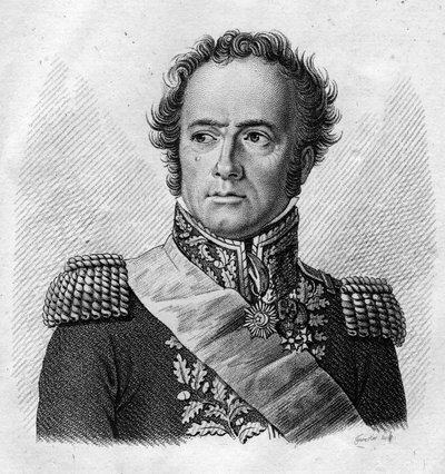 Maximilien Sébastien Foy.French General and politician (1775 to 1825) - "Portraits of the French generals following the victories and conquests of the French "より。1818年にAmbroise Tardieuが彫ったもの。ステラコレクション。 作： Ambroise Tardieu