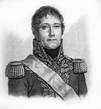 ジャン・ガブリエル・マルシャン将軍（1765-183）の肖像 - 「フランスの勝利と征服に続く将軍たちの肖像」に掲載。1818年にAmbroise Tardieuが描いたもの。Stellaコレクション。 作： Ambroise Tardieu