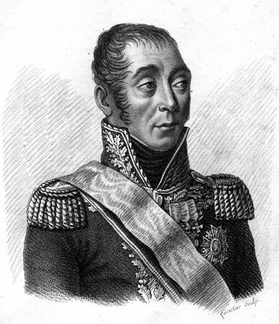 Emmanuel, Marquis de Grouchy, Marechal de France (1766-1847) - "Portraits des Generalaux francais en suite les victoires et conquetes des Francais "の中の肖像。1818年にAmbroise Tardieuが描いたもの。Stellaコレクション。 作： Ambroise Tardieu