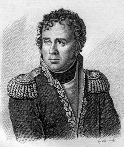 旅団長ジョセフ・シークレット・パスカル・ヴァロンゲの肖像（1763～1806年） - 「Portraits des generaux francais en suite les victoires et conquetes des Francais」に掲載。1818年にAmbroise Tardieuが描いたもの。Stellaコレクション。 作： Ambroise Tardieu