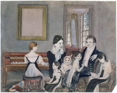 シュイラー家、1824年（紙にトイレ） 作： Ambrose Andrews