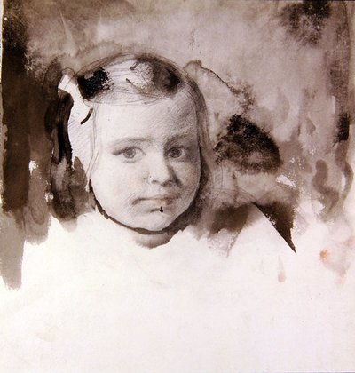 少女の頭（鉛筆・水彩・紙） 作： Ambrose McEvoy