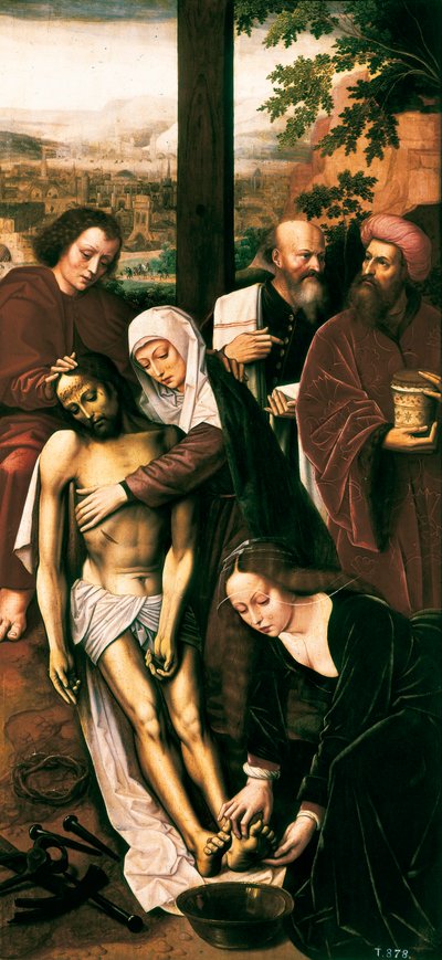 ピエタ、細部、1528年頃（パネルに油彩 作： Ambrosius Benson