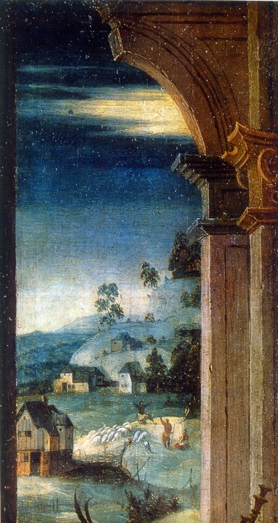 聖誕祭」（木に油彩）1550年 作： Ambrosius Benson