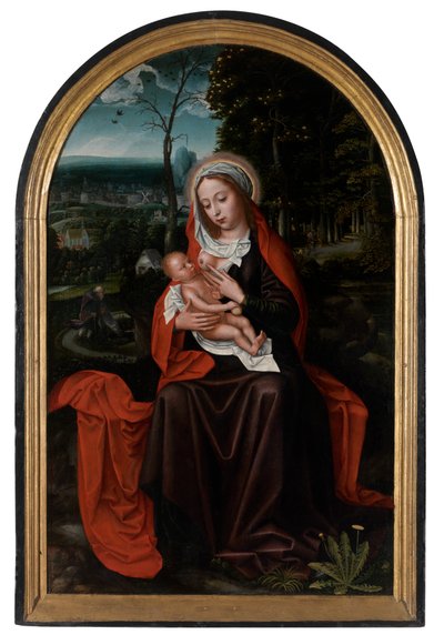 エジプトへの逃避の残り（パネルに油彩） 作： Ambrosius Benson