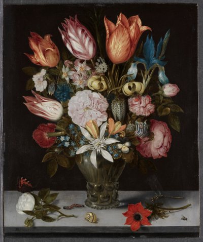 グラスの中の花 作： Ambrosius Bosschaert