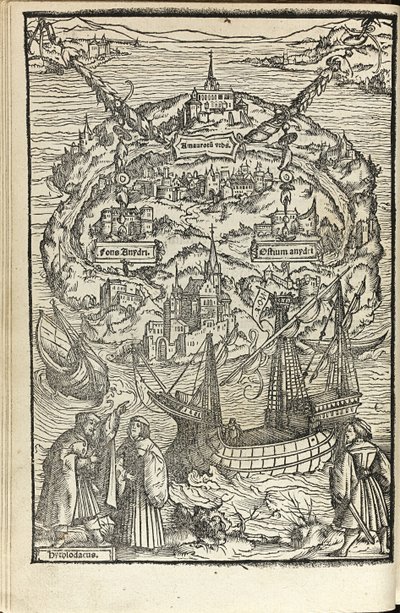 トーマス・モアのユートピア、1518年 作： Ambrosius Holbein
