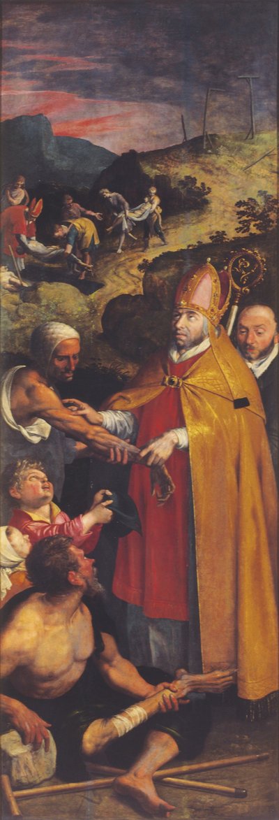 Pyhä Eligius auttaa rampoja ja hautaa kuolleita (öljy paneelissa) 作： Ambrosius the Elder Francken or Franck