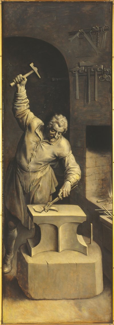 ワークショップでの聖エリギウス（パネルに油彩） 作： Ambrosius the Elder Francken or Franck