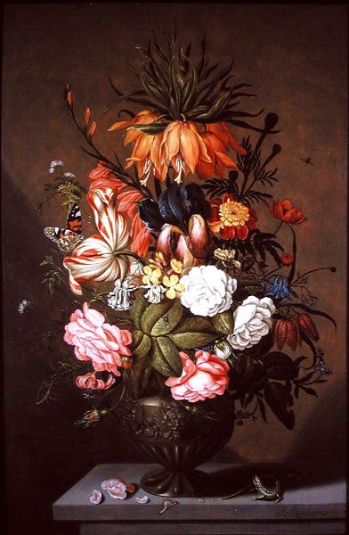 分類された花の静物、1634 作： Ambrosius the Younger Bosschaert